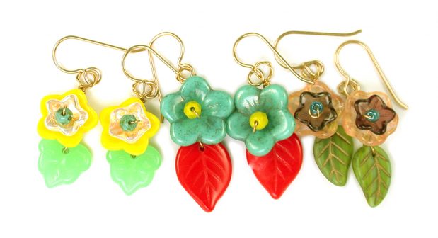 Make a Leaf and Nested Cup Flower Earring