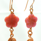 terra cotta flower and coil earrings